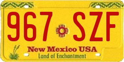 NM license plate 967SZF