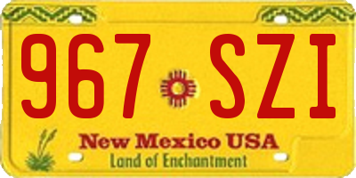NM license plate 967SZI