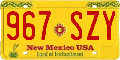 NM license plate 967SZY