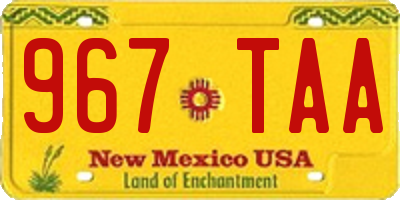 NM license plate 967TAA