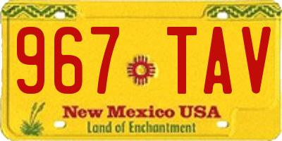 NM license plate 967TAV