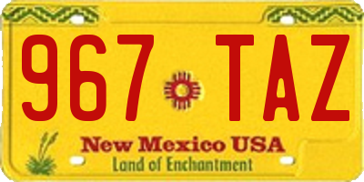 NM license plate 967TAZ