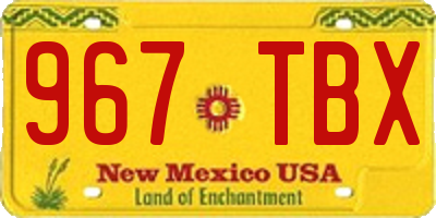 NM license plate 967TBX