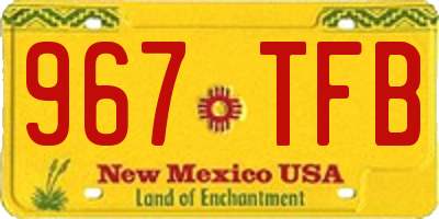 NM license plate 967TFB