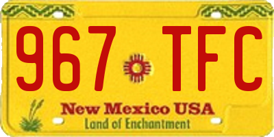 NM license plate 967TFC