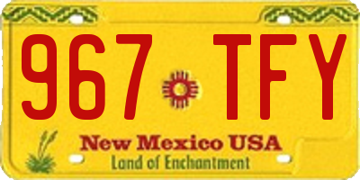 NM license plate 967TFY