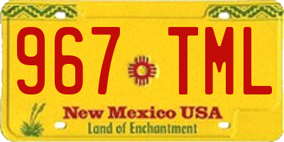 NM license plate 967TML
