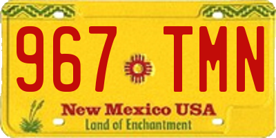 NM license plate 967TMN