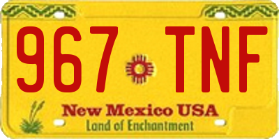 NM license plate 967TNF
