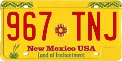 NM license plate 967TNJ