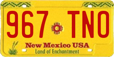 NM license plate 967TNO