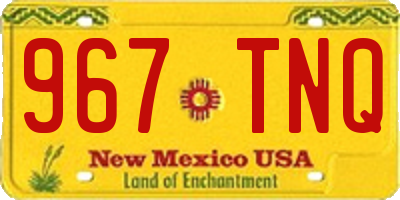 NM license plate 967TNQ