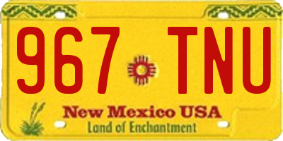 NM license plate 967TNU
