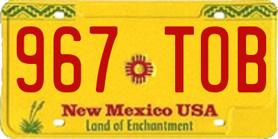 NM license plate 967TOB