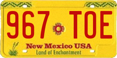NM license plate 967TOE