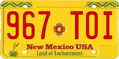 NM license plate 967TOI