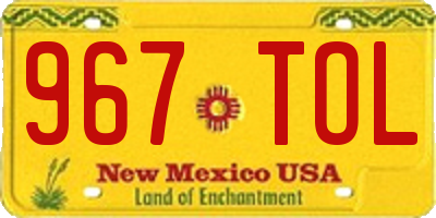 NM license plate 967TOL