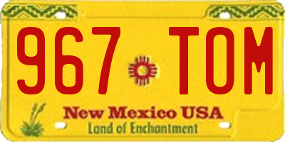 NM license plate 967TOM