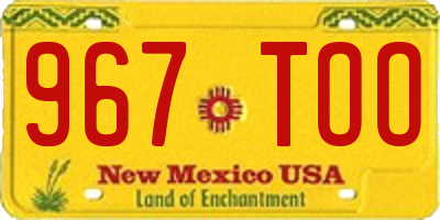 NM license plate 967TOO