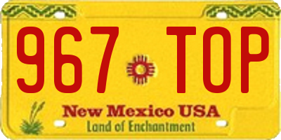 NM license plate 967TOP