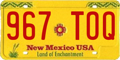 NM license plate 967TOQ