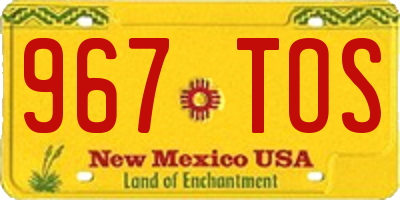 NM license plate 967TOS