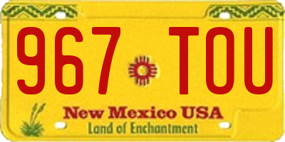 NM license plate 967TOU