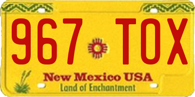 NM license plate 967TOX