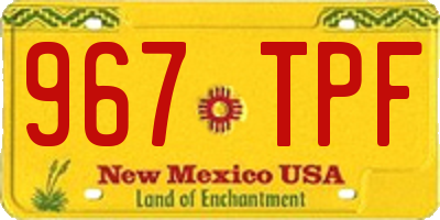 NM license plate 967TPF