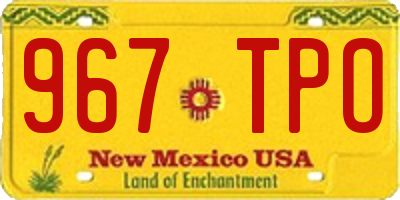 NM license plate 967TPO