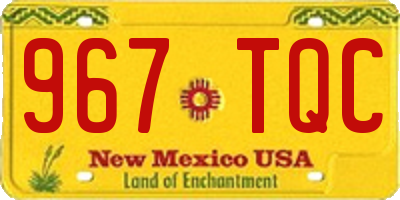NM license plate 967TQC