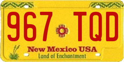 NM license plate 967TQD
