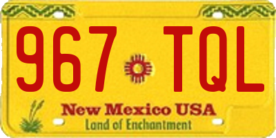 NM license plate 967TQL