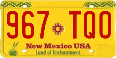 NM license plate 967TQO