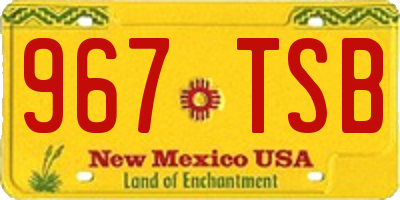 NM license plate 967TSB