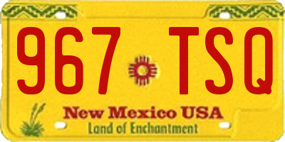 NM license plate 967TSQ
