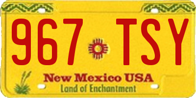 NM license plate 967TSY