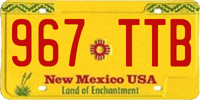 NM license plate 967TTB