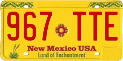 NM license plate 967TTE