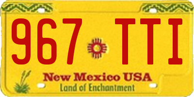 NM license plate 967TTI
