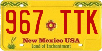 NM license plate 967TTK