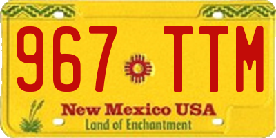 NM license plate 967TTM