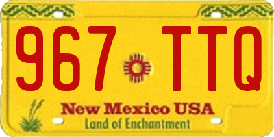 NM license plate 967TTQ