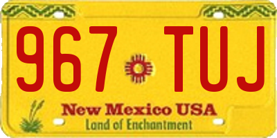 NM license plate 967TUJ
