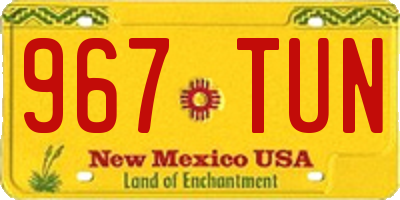 NM license plate 967TUN