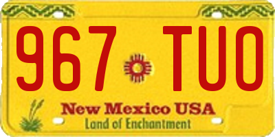 NM license plate 967TUO