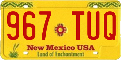NM license plate 967TUQ