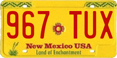 NM license plate 967TUX