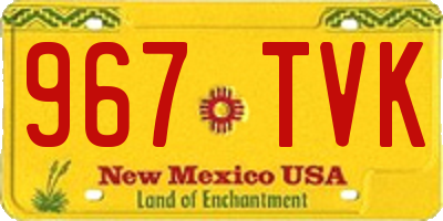 NM license plate 967TVK