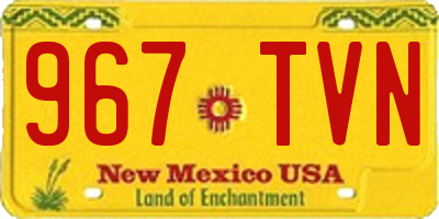 NM license plate 967TVN
